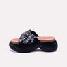 jessie black chunky soft slippers for women