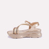 jocelyn gold chunky soft sandals for women