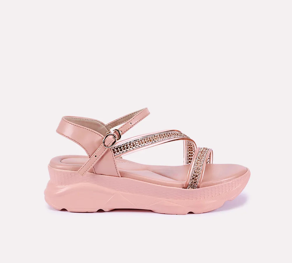 jocelyn women peach chunky soft sandals