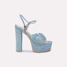 june women blue high heel sandals