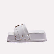 white soft sole slide slippers for women