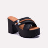 kate black chunky casual slippers