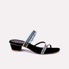 kendra black fancy heel slippers