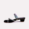 kendra black fancy heel slippers for women