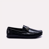 kenel mens black glossy textured loafers