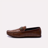 kenel brown glossy textured loafers for men