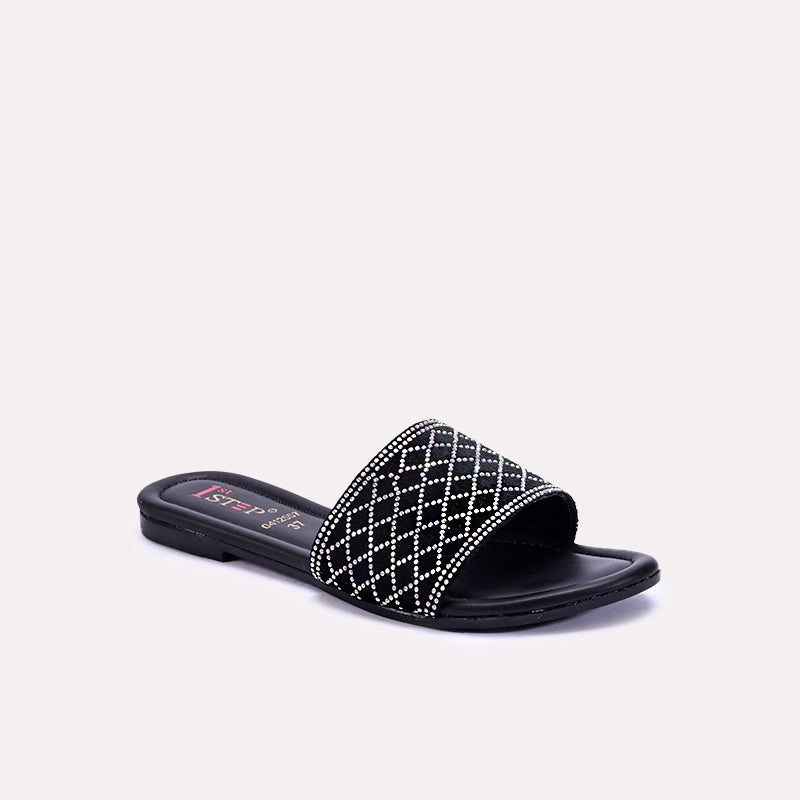 kensington black fancy slippers