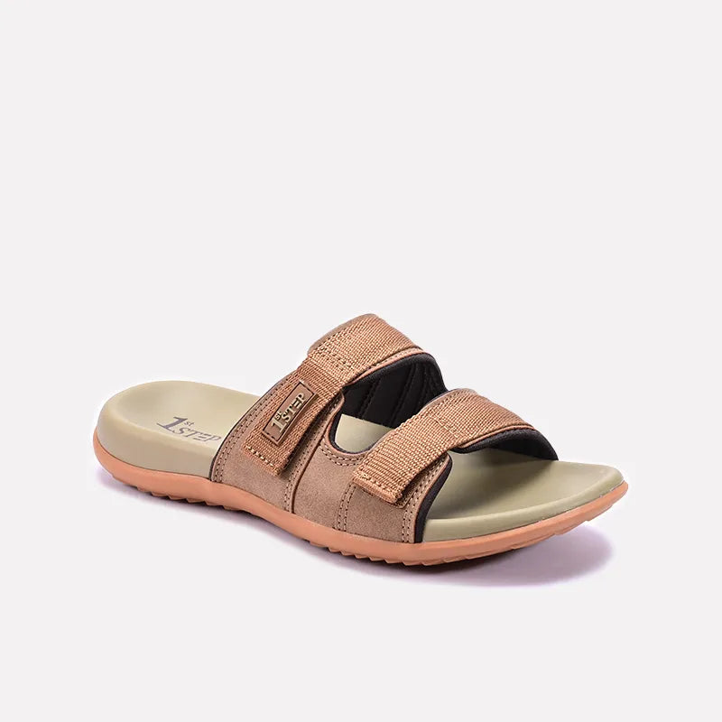 Khaki Comfy Casual Slippers For Men 0151064