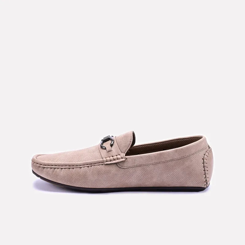 Khaki Perforated Horsebit Loafers 0130947