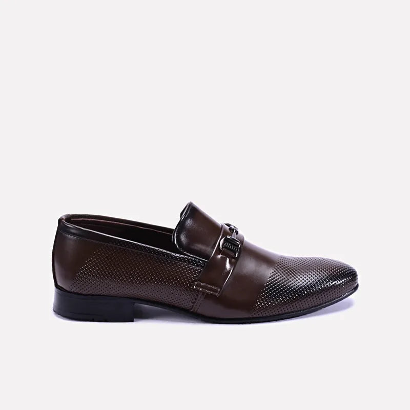 kingswell mens slip on brown dress shoes