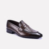 langston brown slip on formal shoes