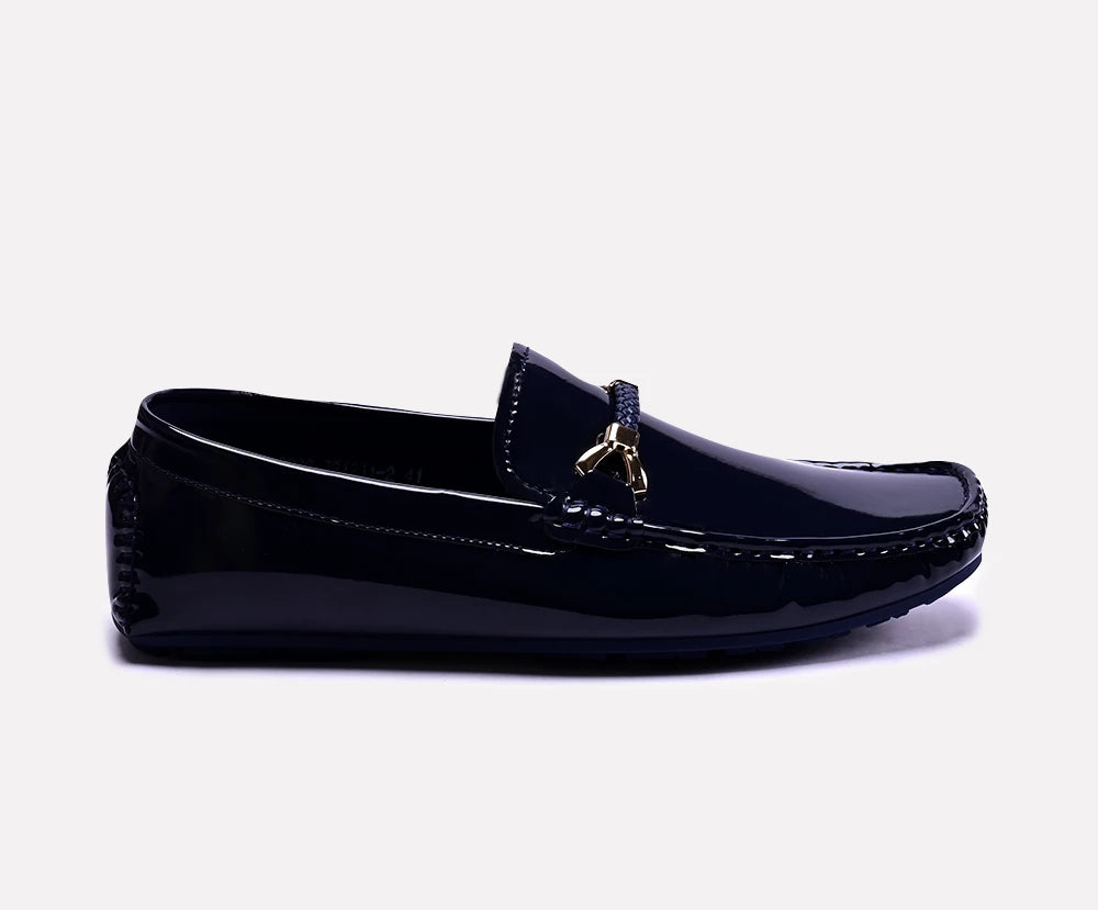 larry blue glossy men loafers