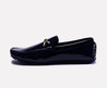 larry blue glossy loafers for men