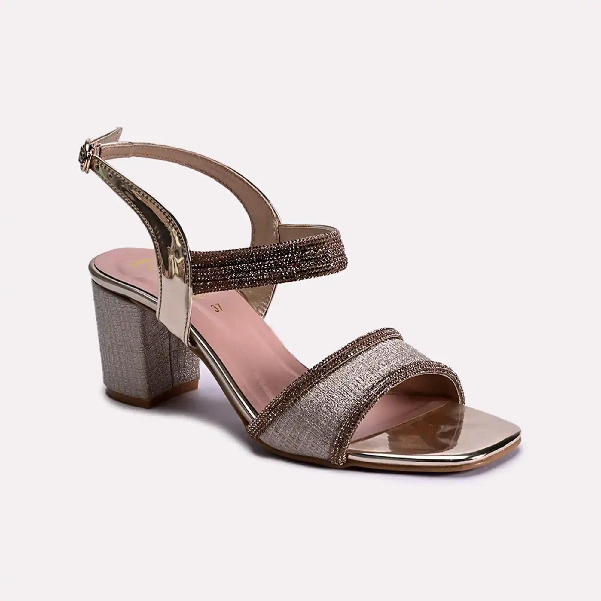 laurie gold block heel sandals