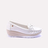 lavendera womens white casual pumps