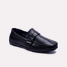 leander black buckle loafers