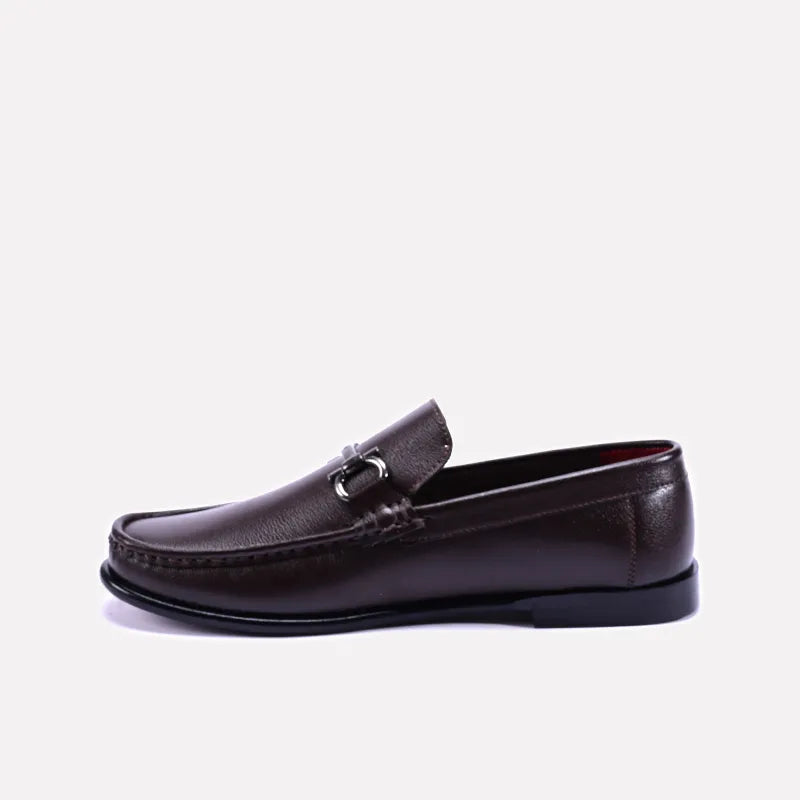 legend brown formal horsebit loafers for men