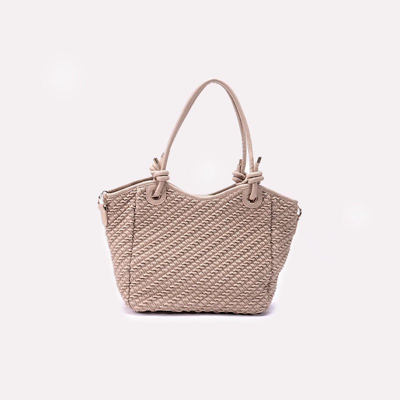 Light Brown Casual Shoulder Bag for Women