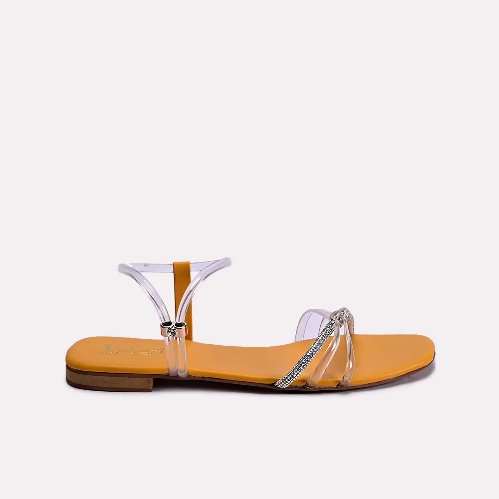 lily yellow flat sandals for women