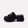 lipa black chunky casual slippers for women