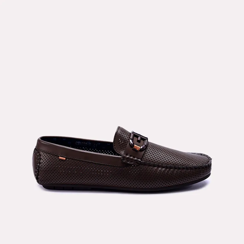 lysander mens brown perforated loafers