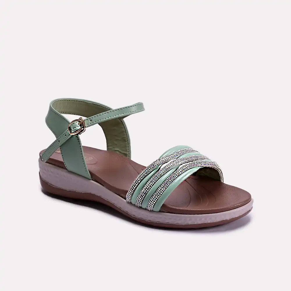 madeline light green fancy sandals