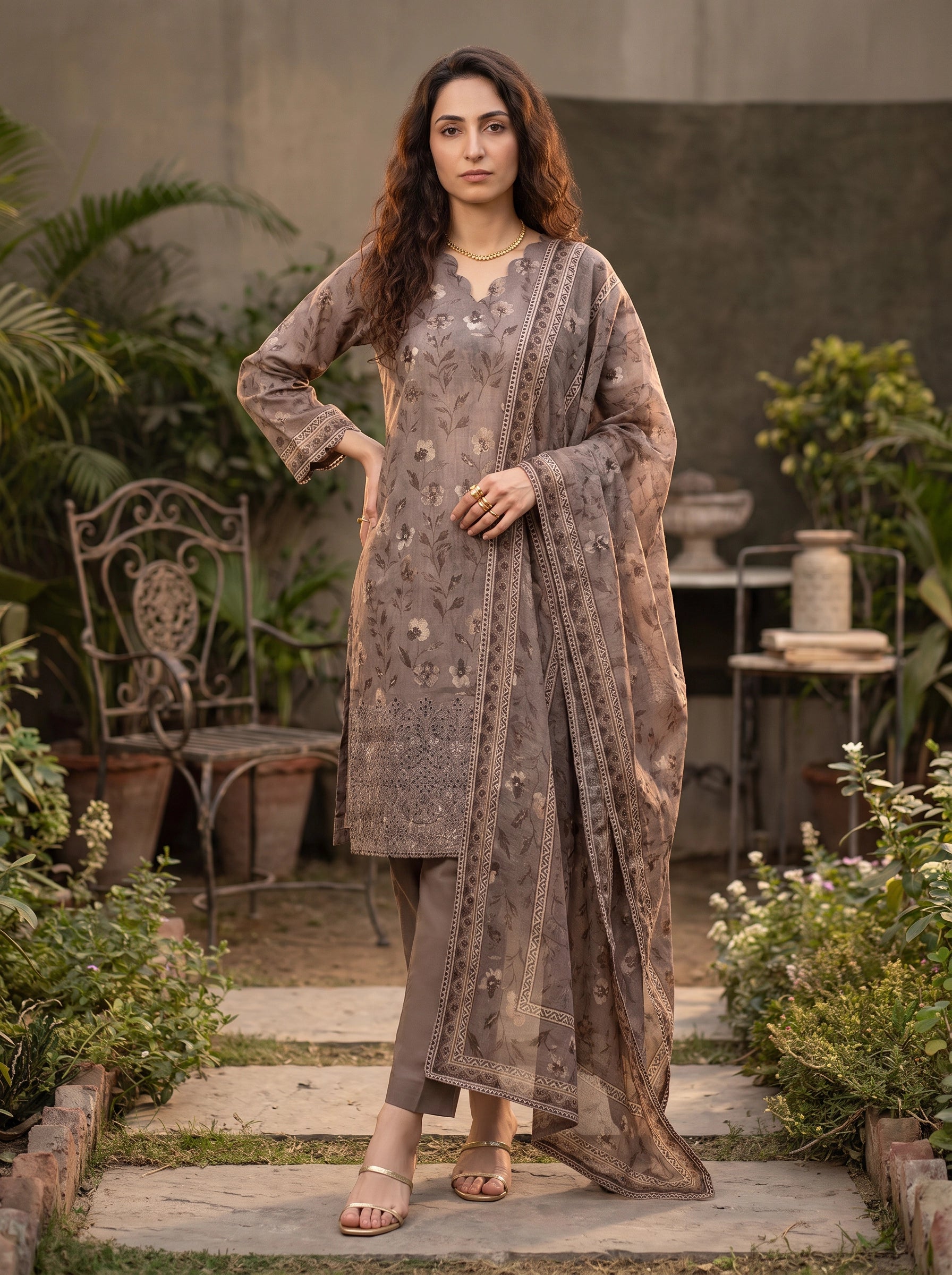 Gulnaar - 3 Piece Stitched Lawn Suit 15D0096