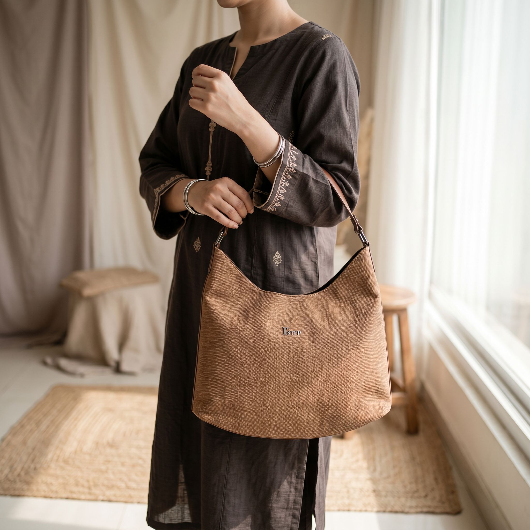 Casual Shoulder Bag Light Brown 0331767