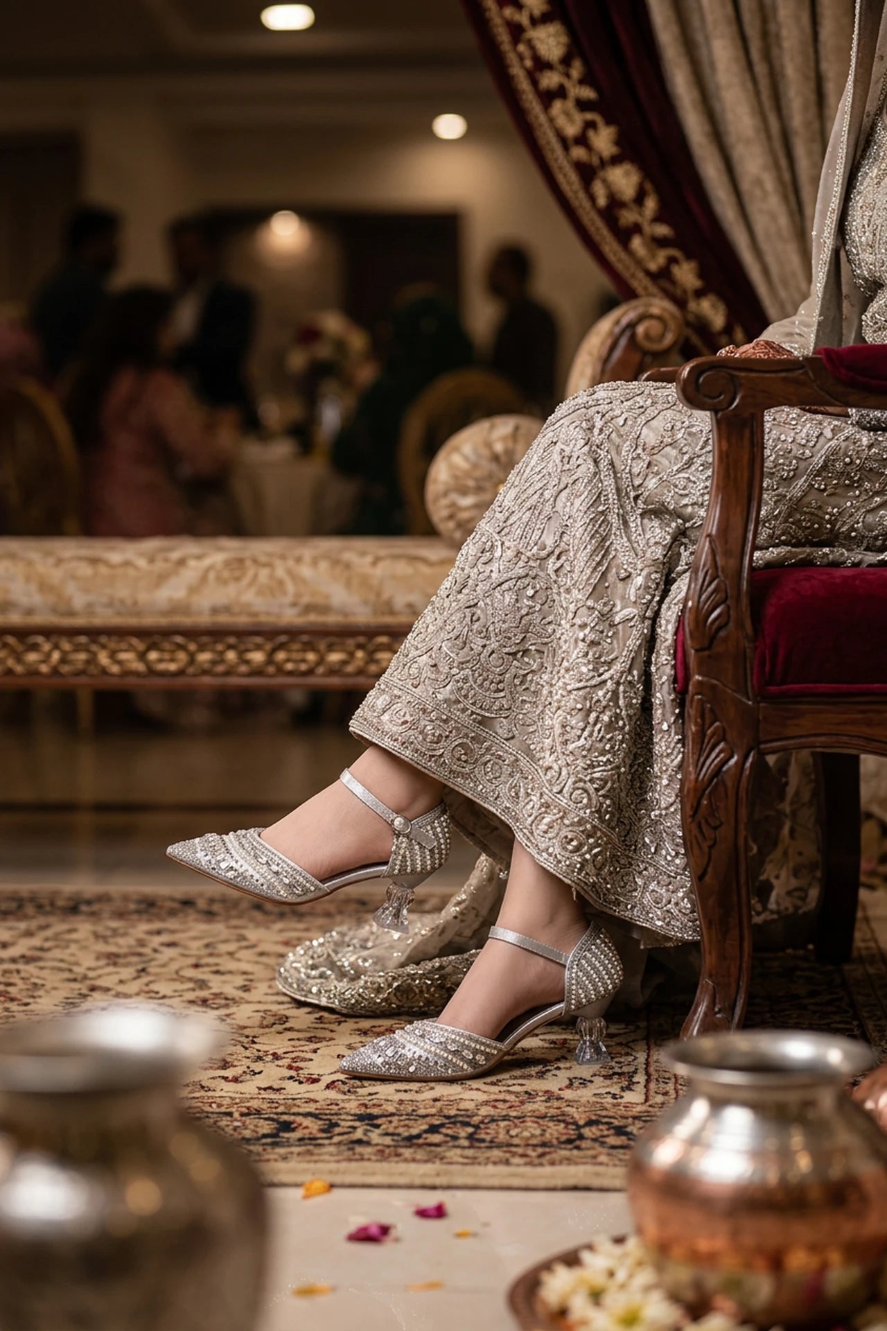 Bridal Court Shoes Silver 0450188