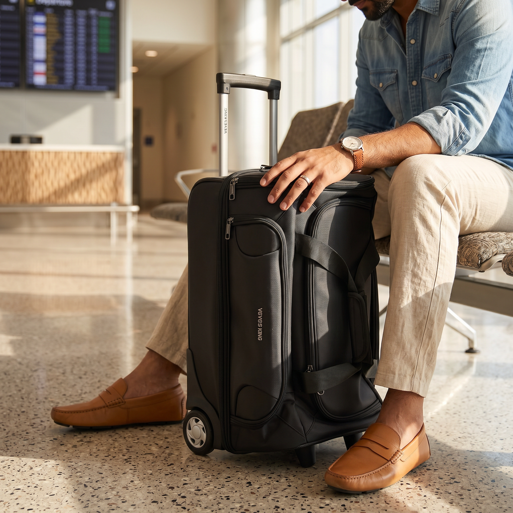 Duffel Bag Luggage With Wheels Gray 0815035