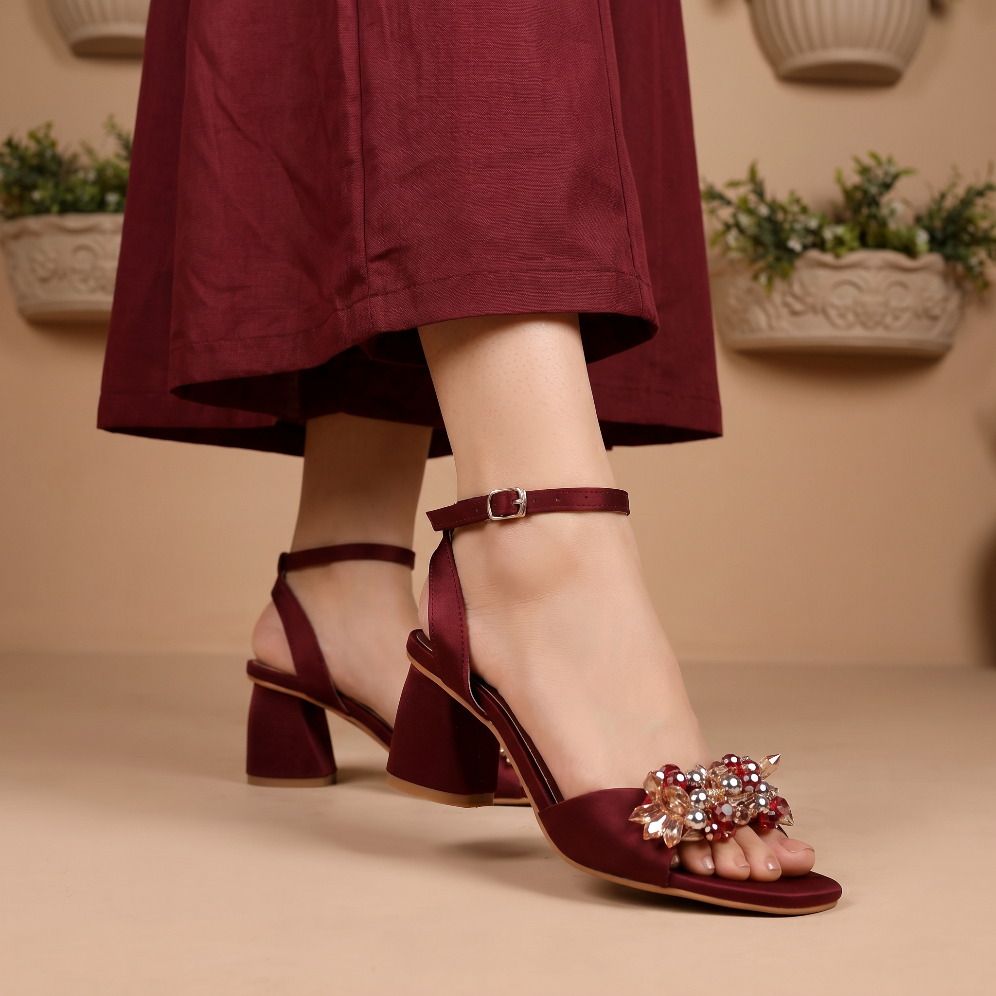 Fancy Sandal Maroon 0421714