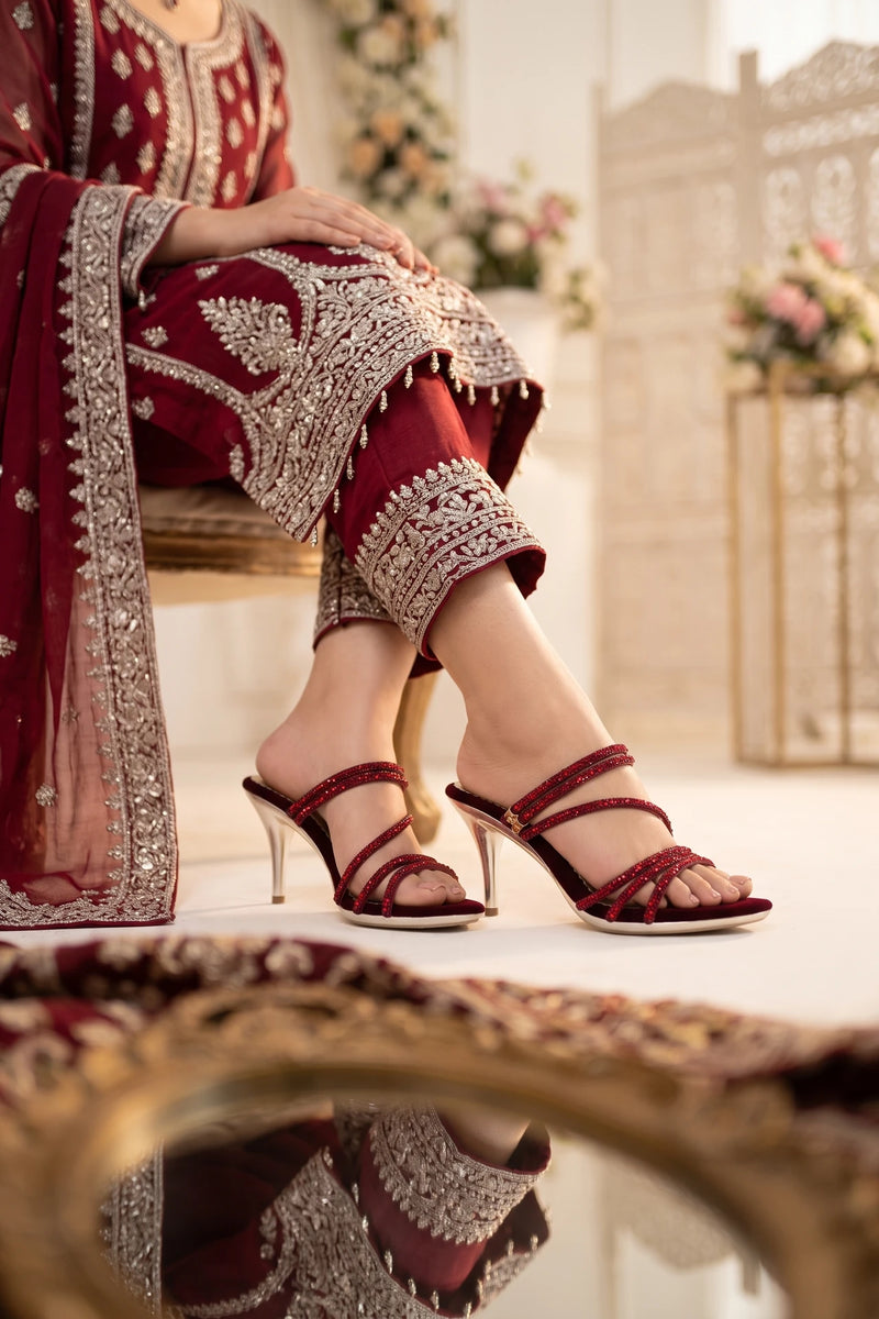 Mahroon Bridal Sandal 0421412