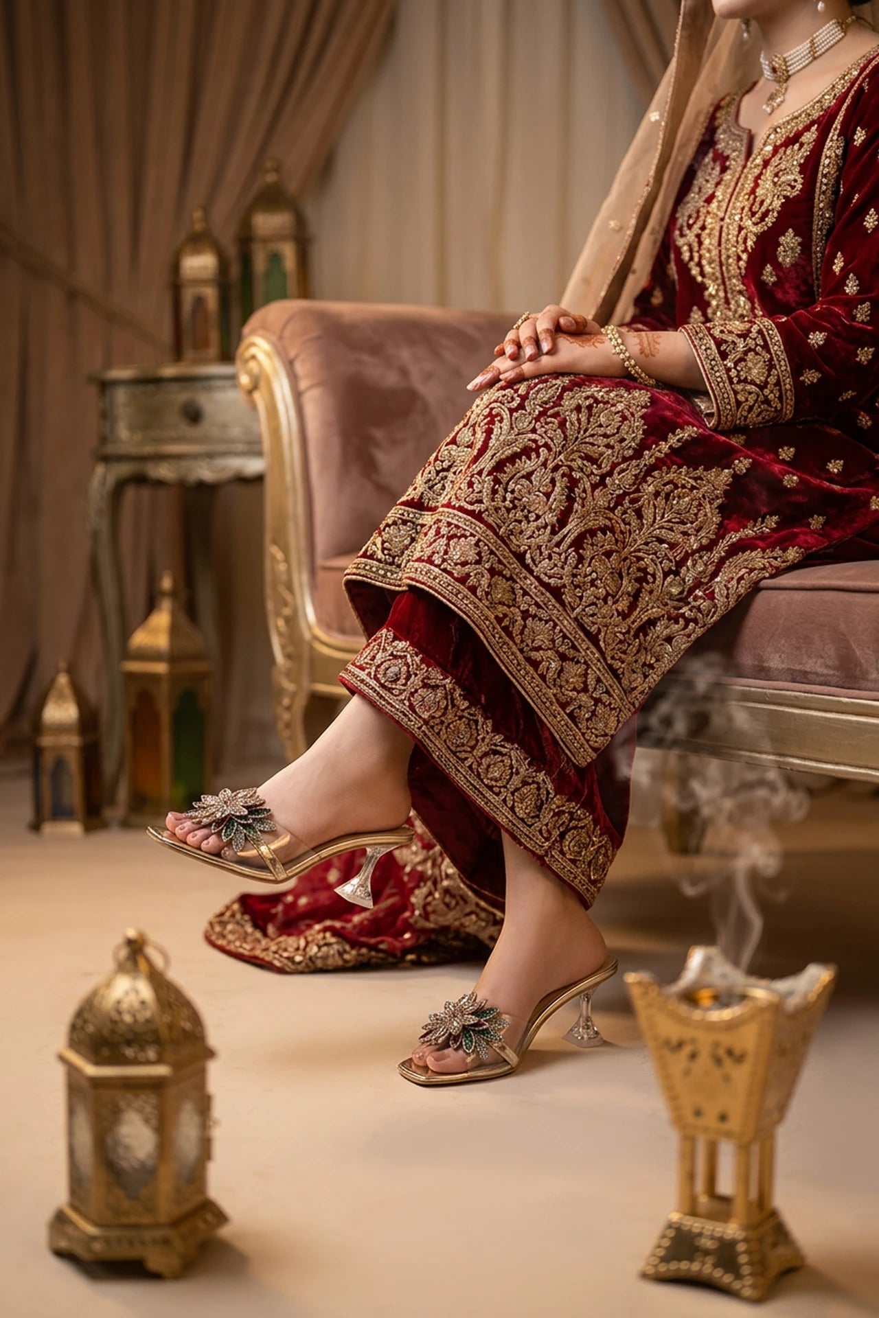 Ravelle Gold Bridal Slippers 0412761