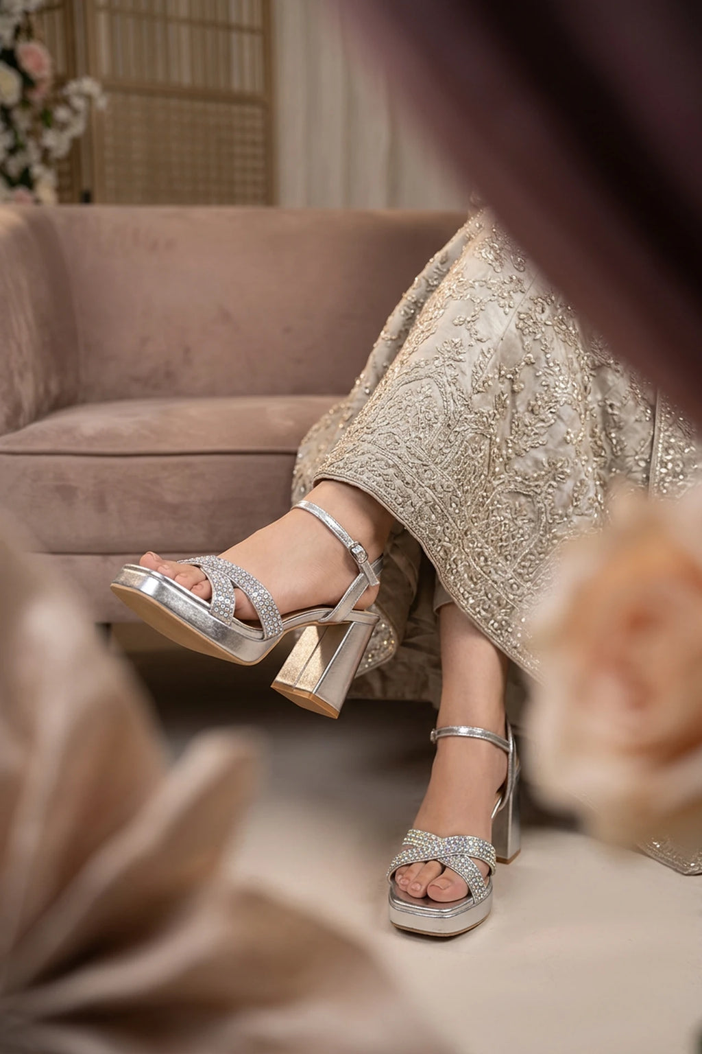 Silver Bridal Sandals 0421544