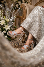 Womens Silver High Heel Sandals 0421504