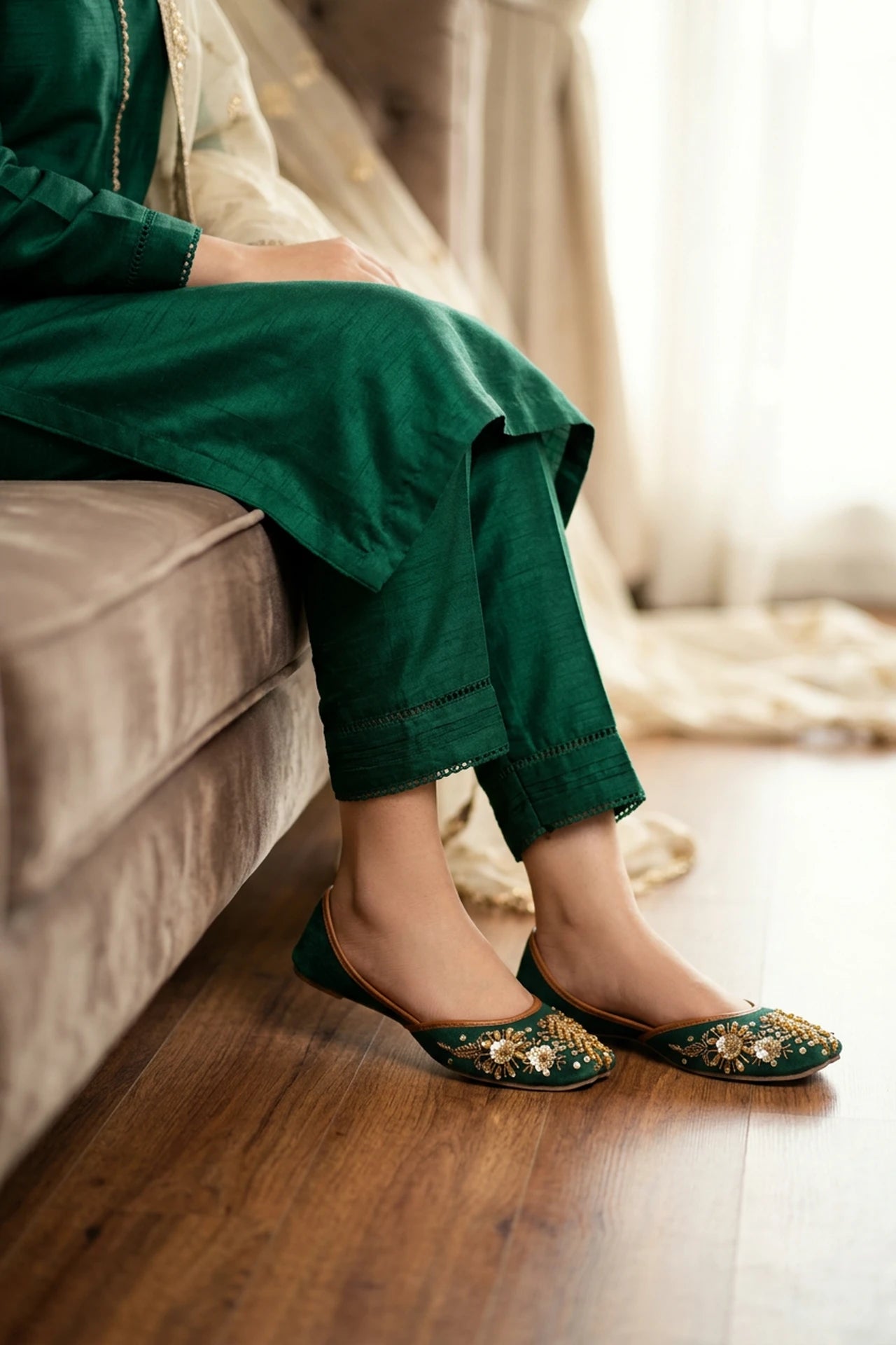 Green Khussa For Women 0440792