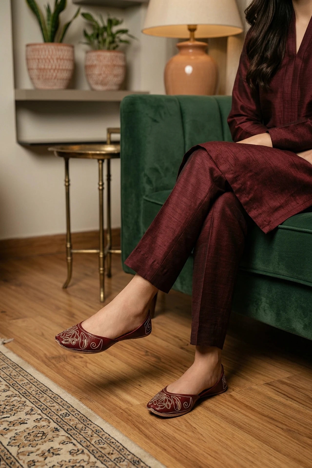 Maroon Khussa For Women 0440816