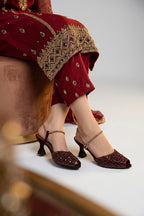 Maroon Bridal Peep Toes 0450094
