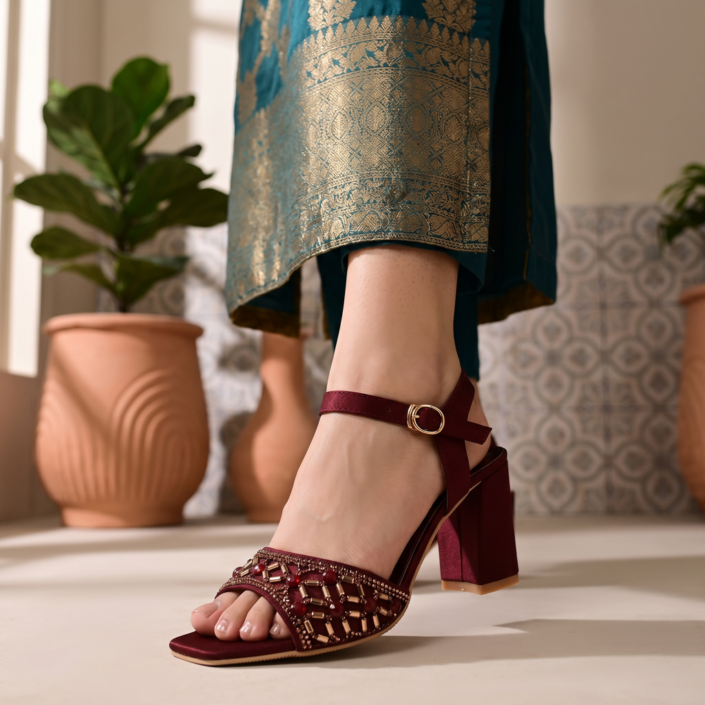 Fancy Sandal Maroon 0421750