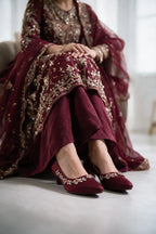 Bridal Court Shoes Maroon 0450057