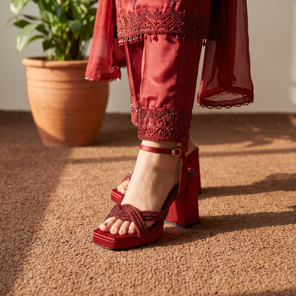 Bridal Sandal Maroon 0421546