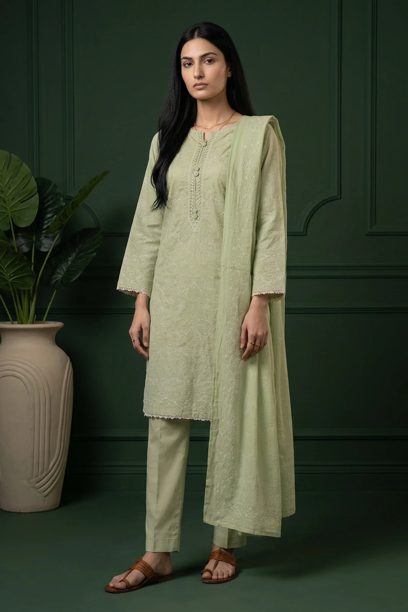 Celadon Grace 3 Piece Stitched Cotton Suit  15D0142