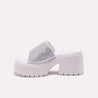 marina white chunky casual slippers for women