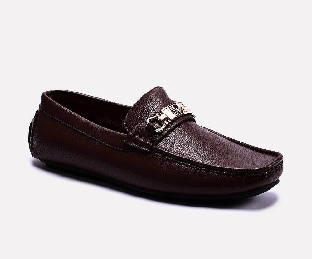 mark dark brown loafers