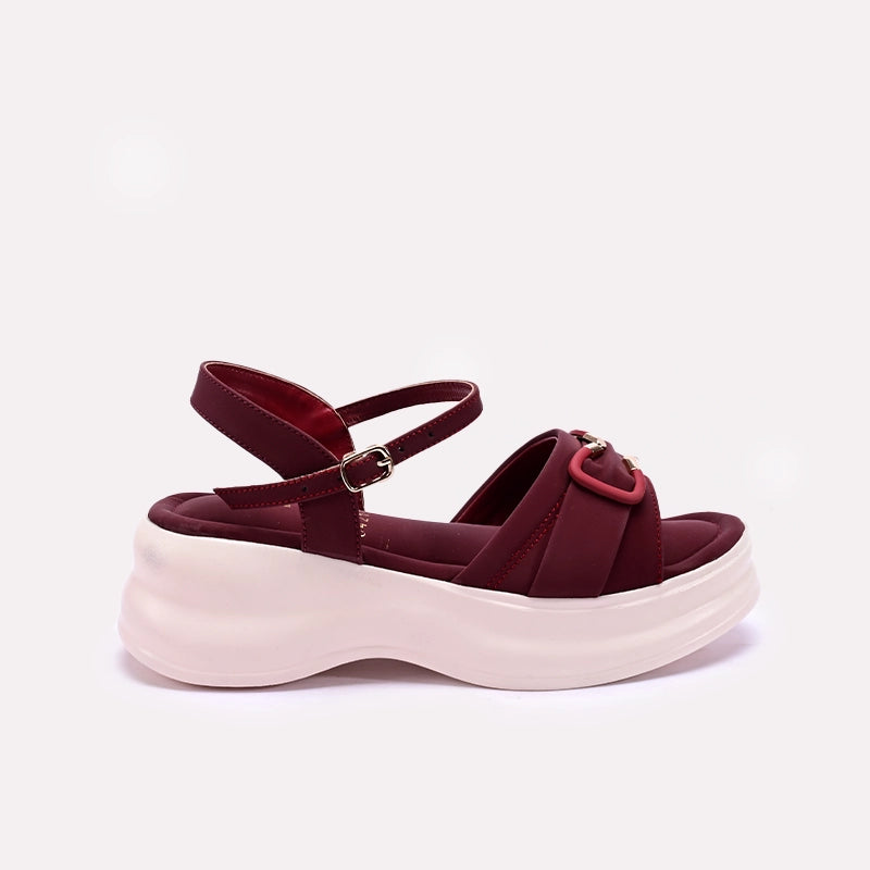 Maroon Casual Platform Sandals 0421500