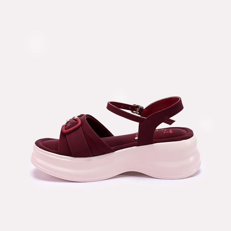 Maroon Casual Platform Sandals 0421500