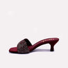 Maroon Fancy Heel Slippers for Women