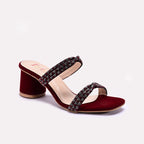 Maroon Fancy Heel Slippers 0413155