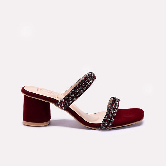 Maroon Fancy Heel Slippers 0413155