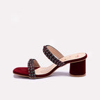 Maroon Fancy Heel Slippers 0413155